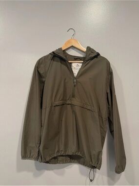 Alpine Design Olive Half-Zip Hooded Windbreaker